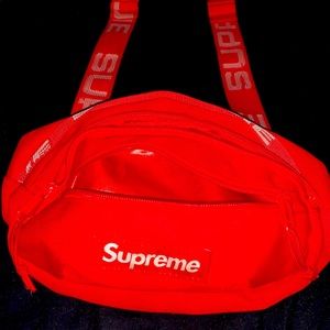 Used red supreme bag